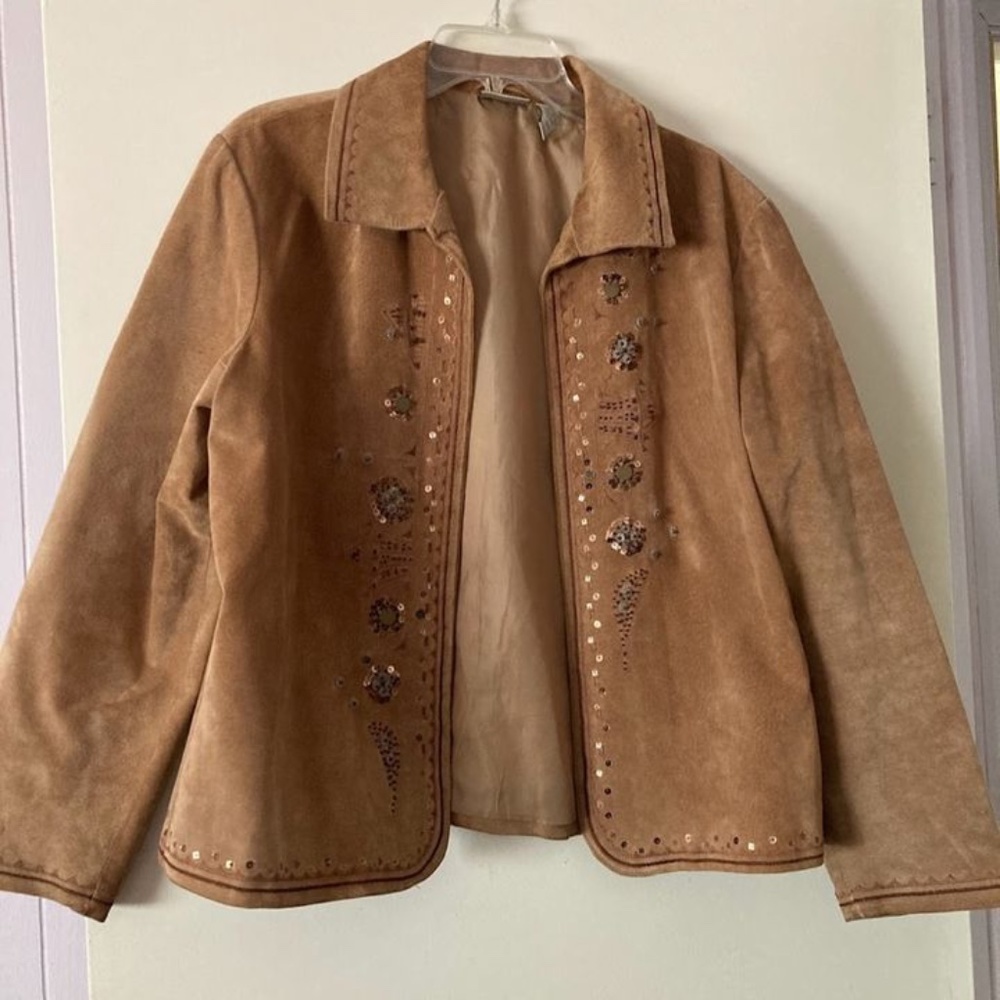 Chico's Suede Jacket with Embellishments